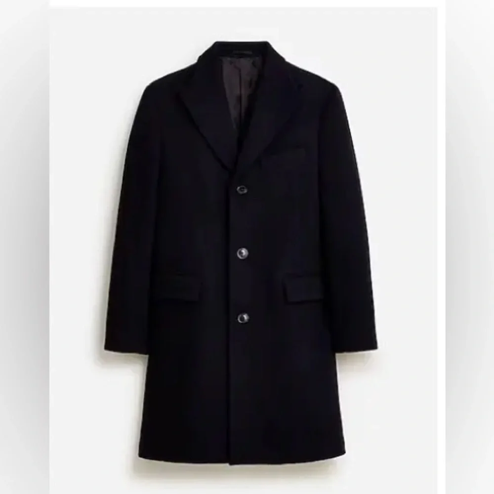 J.Crew Mens Ludlow Topcoat Heavyweight Wool Navy Size BS472